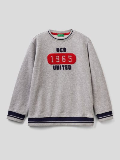 Benetton 100% Katoenen Embroidery Sweatshirt Kinderen Grijs | BE584877