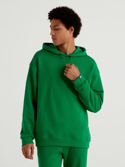 Benetton 100% Katoenen Hoodie Heren Groen | BE268152