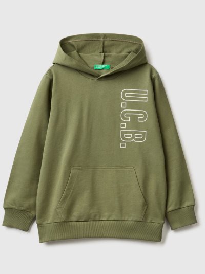 Benetton 100% Katoenen Hoodie Kinderen Groen | BE639294