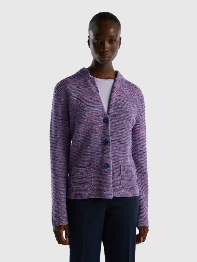 Benetton 100% Katoenen Knit Jassen Dames Violet | BE205062