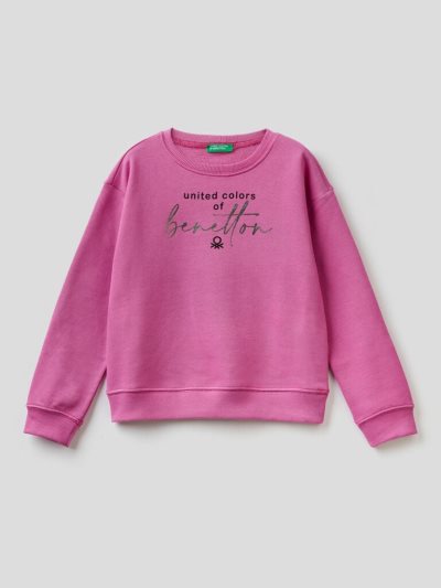 Benetton 100% Katoenen Logo Sweatshirt Kinderen Cyclamen | BE020351