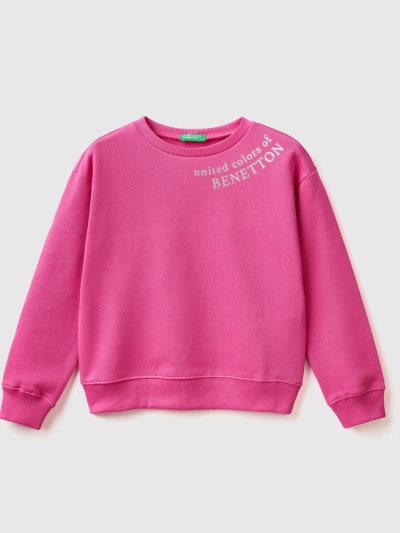 Benetton 100% Katoenen Logo Sweatshirt Kinderen Fuchsie | BE022501