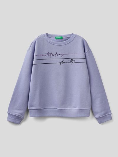 Benetton 100% Katoenen Logo Sweatshirt Kinderen Lilac | BE271777