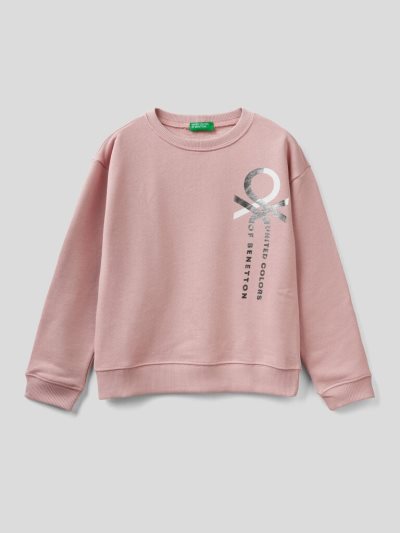 Benetton 100% Katoenen Logo Sweatshirt Kinderen Roze | BE717506