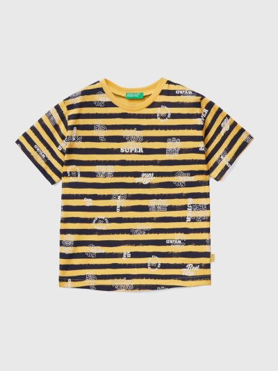 Benetton 100% Katoenen Patterned Short Sleeve T-shirts Kinderen Geel | BE524089