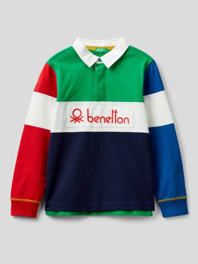 Benetton 100% Katoenen Rugby Long Sleeve Polos Kinderen Multi-color | BE070779