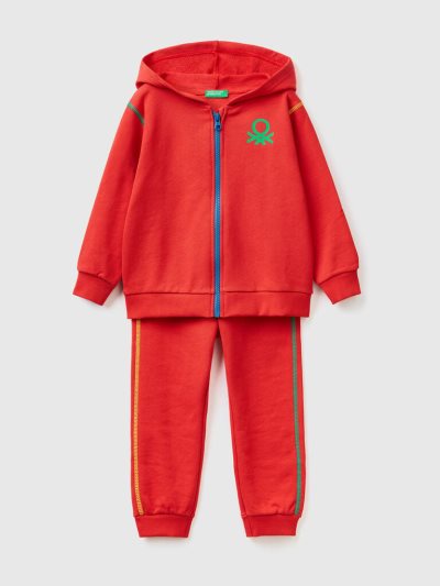 Benetton 100% Katoenen Sweat Trainingspak Kinderen Rood | BE389493