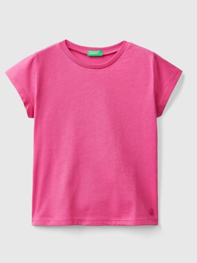 Benetton 100% Organic Katoenen Short Sleeve T-shirts Kinderen Fuchsie | BE020526