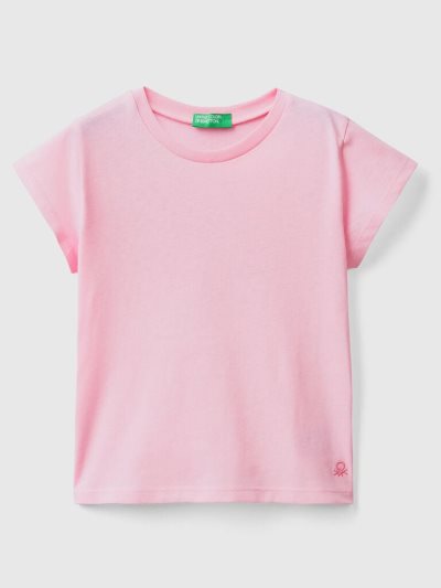 Benetton 100% Organic Katoenen Short Sleeve T-shirts Kinderen Roze | BE270742