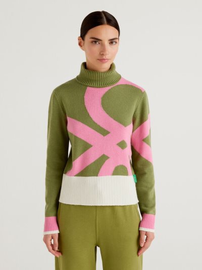 Benetton Benettonxpantone™ Turtleneck High Neck Sweaters Dames Groen | BE046435