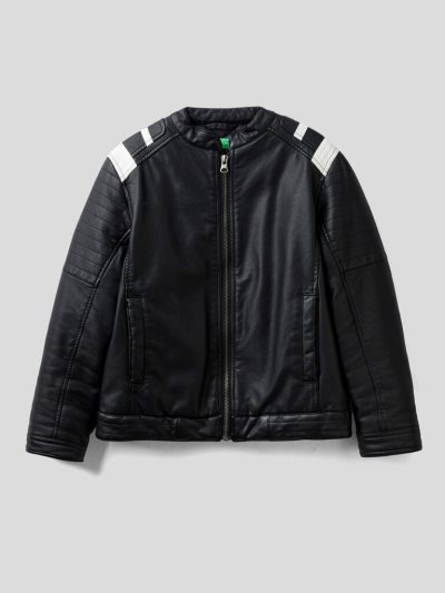 Benetton Biker Stijl Light Jackets Kinderen Zwart | BE901439