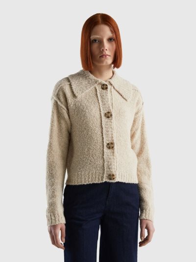 Benetton Bouclé Yarn Jassen Dames Beige | BE129088