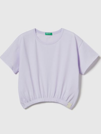 Benetton Boxy Fit Recycled Fabric Short Sleeve T-shirts Kinderen Lilac | BE044753