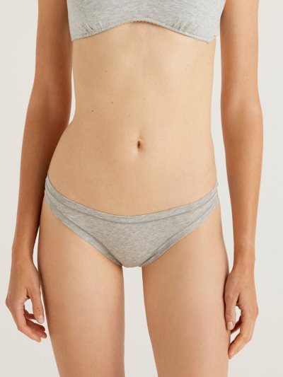 Benetton Brazilian Super Stretch Organic Katoenen Knickers Dames Lichtgrijs | BE889111