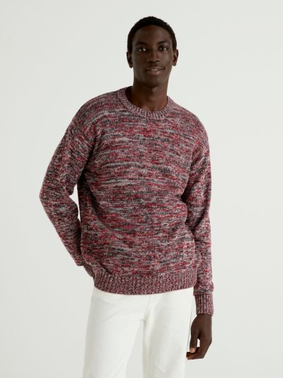 Benetton Cashmere Blend Crew Neck Sweaters Heren Gekleurd | BE309387