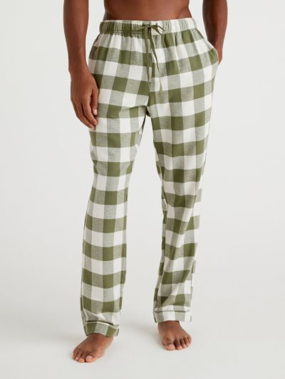 Benetton Check Drawstring Broek Heren Bruin | BE095491