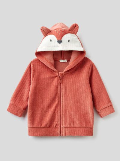 Benetton Chenille Hood Sweatshirt Kinderen Bruin | BE177264