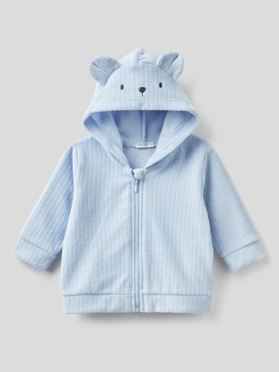 Benetton Chenille Hood Sweatshirt Kinderen Blauw | BE336367