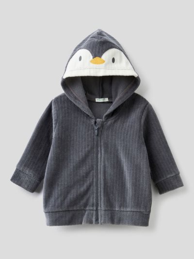 Benetton Chenille Hood Sweatshirt Kinderen Donkergrijs | BE340187