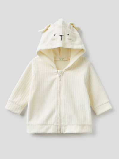 Benetton Chenille Hood Sweatshirt Kinderen Wit | BE988787