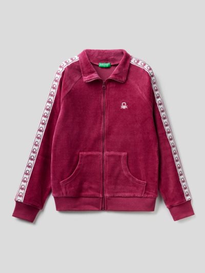 Benetton Chenille Logo Sweatshirt Kinderen Bordeaux | BE233803