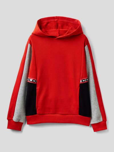 Benetton Color Block Hoodie Kinderen Rood | BE079677