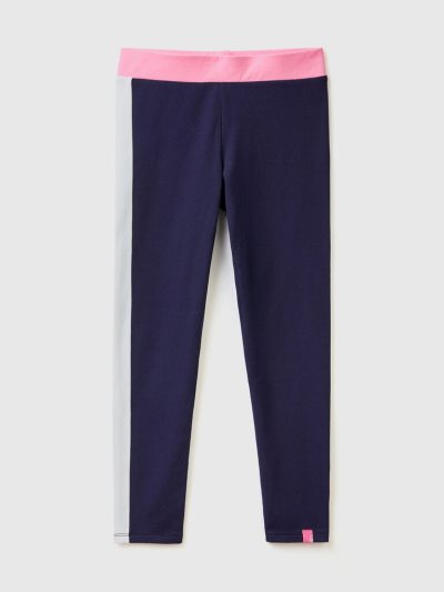 Benetton Color Block Leggings Kinderen Donkerblauw | BE904760