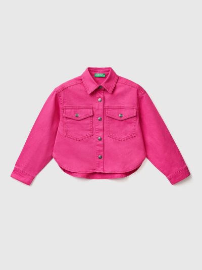 Benetton Colorful Stretch Katoenen Light Jackets Kinderen Fuchsie | BE678874