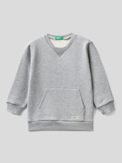 Benetton Crew Neck Organic Katoenen Sweatshirt Kinderen Grijs | BE529140