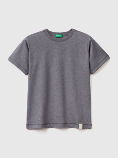 Benetton Crew Neck Recycled Fabric Short Sleeve T-shirts Kinderen Donkergrijs | BE610872