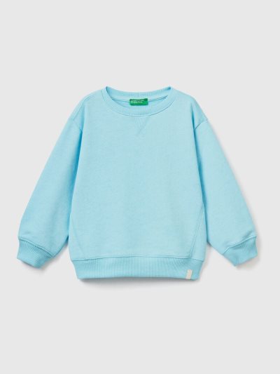 Benetton Crew Neck Recycled Fabric Sweatshirt Kinderen Blauw | BE548028