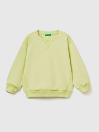 Benetton Crew Neck Recycled Fabric Sweatshirt Kinderen Geel | BE885355