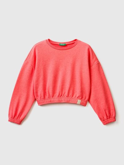 Benetton Cropped Recycled Fabric Sweatshirt Kinderen Oranje | BE077482