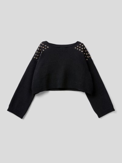 Benetton Cropped Studs Truien Kinderen Zwart | BE595377