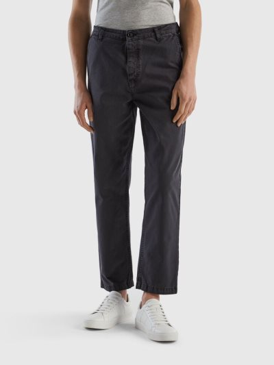 Benetton Dropped Crotch Chinos Heren Donkergrijs | BE992607