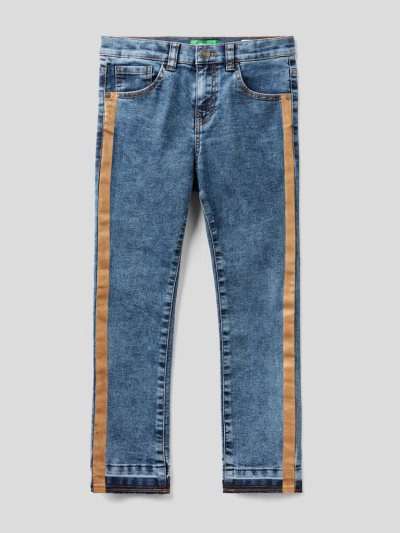 Benetton Eco-recycle Denim Gold Bands Jeans Kinderen Blauw | BE983316