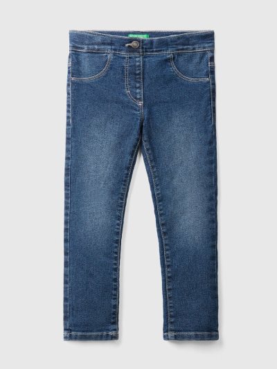 Benetton Eco-recycle Stretch Katoenen Blend Jeggings Kinderen Donkerblauw | BE051195