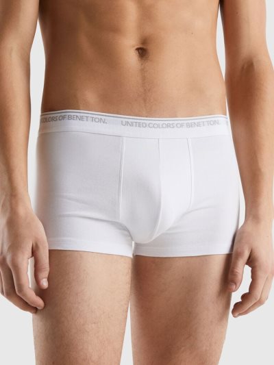 Benetton Fitted Organic Katoenen Boxers Heren Wit | BE701814