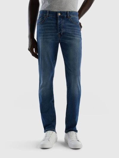 Benetton Five Pocket Slim Fit Jeans Heren Blauw | BE886862