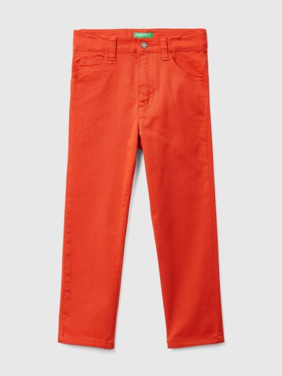 Benetton Five-pocket Slim Fit Broek Kinderen Rood | BE568216