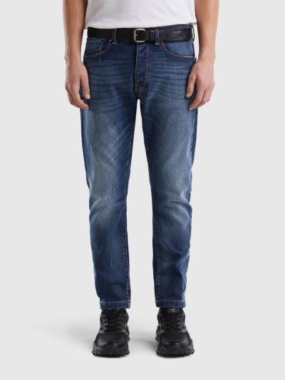 Benetton Five-pocket Slim Fit Jeans Heren Blauw | BE341681