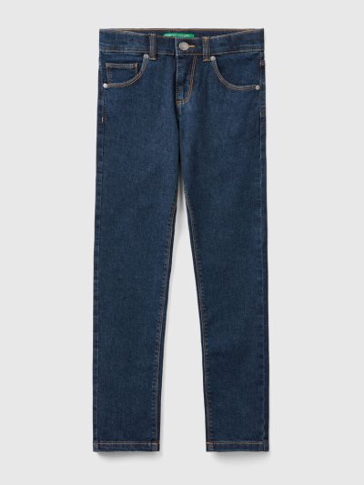 Benetton Five-pocket Slim Fit Jeans Kinderen Donkerblauw | BE540560