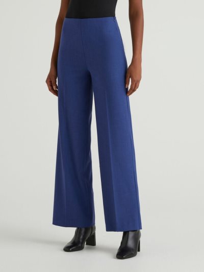 Benetton Flowy High-waisted Broek Dames Blauw | BE437826