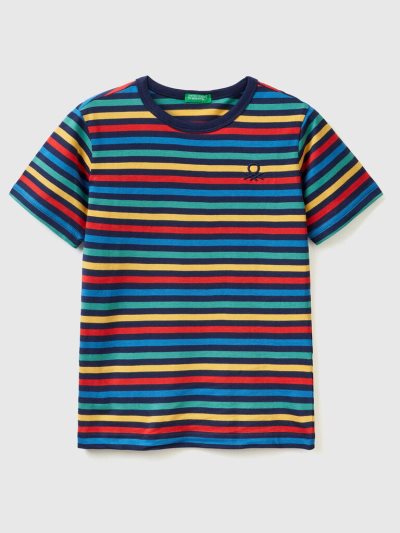 Benetton Gestreept 100% Katoenen Short Sleeve T-shirts Kinderen Multi-color | BE494390