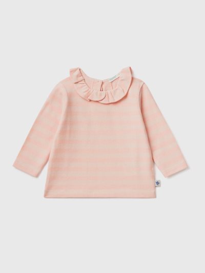 Benetton Gestreept Collar T-shirts Kinderen Roze | BE788053