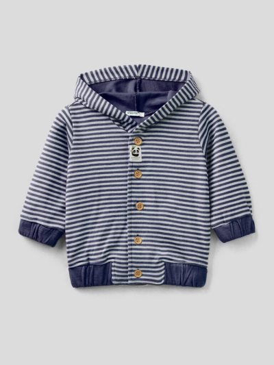 Benetton Gestreept Hoodie Kinderen Donkerblauw | BE355895