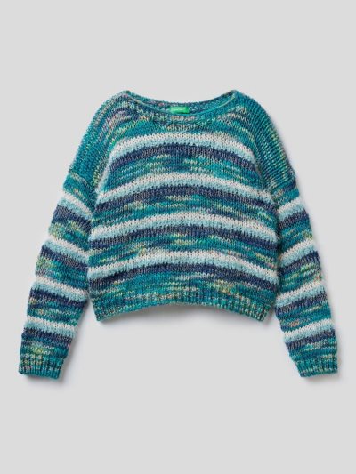 Benetton Gestreept Lurex Truien Kinderen Blauw | BE421543