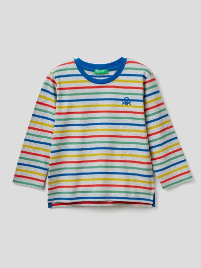 Benetton Gestreept Organic Katoenen Long Sleeve T-shirts Kinderen Multi-color | BE952756