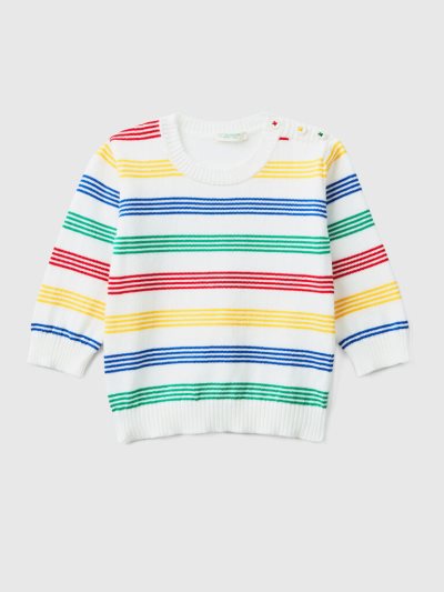 Benetton Gestreept Pure Katoenen Truien Kinderen Multi-color | BE951614