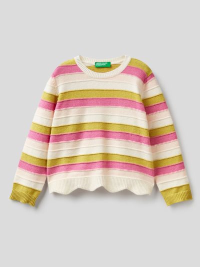 Benetton Gestreept Viscose Blend Truien Kinderen Multi-color | BE848019